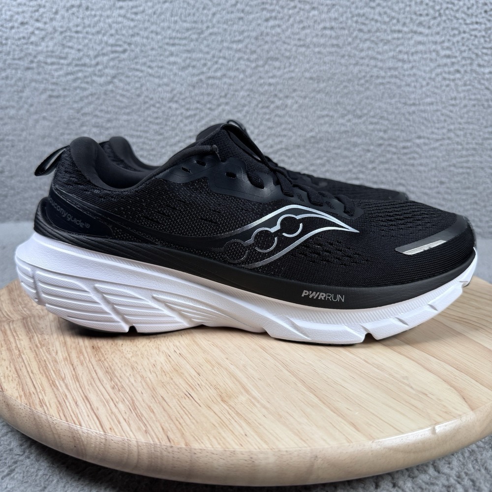 Saucony Guide 18 Womens 9.5 Black White Road Running Shoes Athletic Sneakers